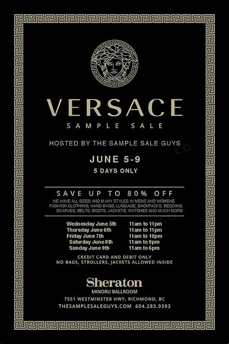 eventbrite versace sample sale|versace banquet centre tickets.